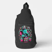 Elegant Elephant Jams With a Top Hat and Drum Sling Bag