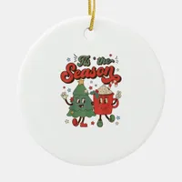 Vintage Christmas Tis The Season Christmas Tree Co Ceramic Ornament