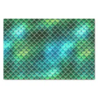 Mermaid Scales Pattern Green ID600 Tissue Paper