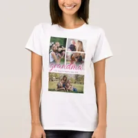 Best grandma Ever Modern Personalized 4 Photo T-Shirt