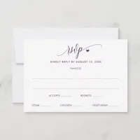 Wedding RSVP Card Modern Fun Plum / Purple