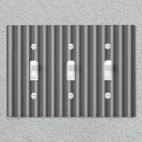 Rustic Country-Style Thin Grey Stripes Light Switch Cover