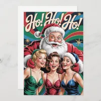 Retro Pin-Up Funny Santa “Ho Ho Ho” Christmas Holiday Card