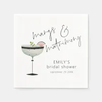 Minimalist Margs and Matrimony Bridal Shower Napkins