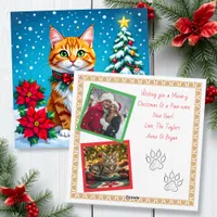 Christmas Cat and Two Photo Template Holiday