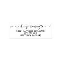 Elegant Calligraphy Script Name Address Self-inking Stamp