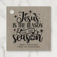 Jesus is the Reason for the Season Burlap Favor Tags