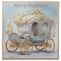 Vintage Carriage Decor Merry Christmas Monogram |  Cloth Napkin