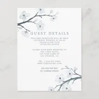 Cherry Blossoms Wedding Guest Details Enclosure Card