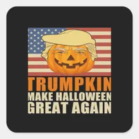 Trumpkin Halloween Funny Classic & Basic Design Square Sticker