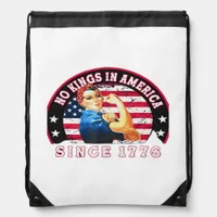 No Kings In America Since 1776 USA Flag Save  Esse Drawstring Bag