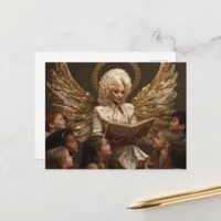 Blond Angel Woman Reading to Children Postcard
