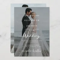 Simple Full Photo Overlay Wedding Invitation