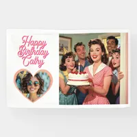 Personalized Retro Surprise Birthday Party Photo Banner