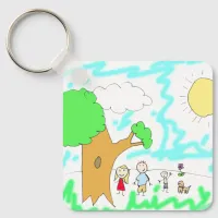 Add your Children's Artwork to this    Keychain