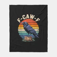 F-Caw-F Raven Moon Gothic Halloween Crow Bird Love Fleece Blanket