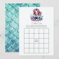 Under the Sea Mermaid Birthday Bingo Game Invitation