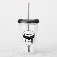 Martial Arts Fourth Degree Black Belt Acrylic Tumbler