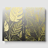 Monstera Gold Foliage Wedding  Foil Guest Book