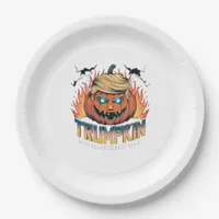 Trumpkin Classic – Spooky Pumpkin Design Paper Plates