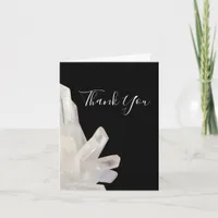 White Crystals on Black Wedding Thank You