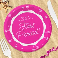 Teen Girl Hot Pink Summer First Period Party Paper Plates