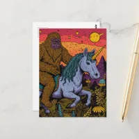 Sasquatch and a Unicorn Postcard
