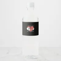 Till Death Do Us Part Skull Quote Classic Water Bottle Label