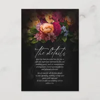 Sultry Nights Floral Wedding Details ID829 Enclosure Card