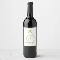 "The Perfect Pear" Whimsical Chic Wedding Shower  Wine Label
