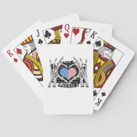 America Skeleton Hands Graphic Impression Poker Cards