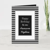 Modern Black Personalized Happy Birthday Nephew Card