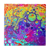 Modern Abstract Digital Fluid Art  Ceramic Tile