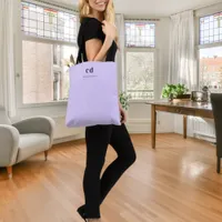 Violet lavender monogram initials name tote bag