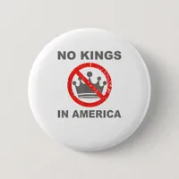 No Kings In America Patriotic Casual Button