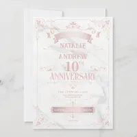 Elegant Pink and Gray Anniversary Invitation