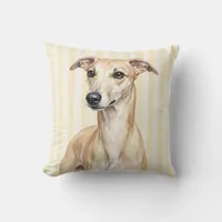 Watercolor Whippet Dog Pillow Cover