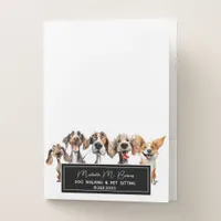  Puppy Modern Dog Walking Sitting Black White Pocket Folder