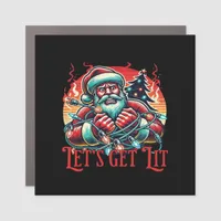 Let's Get Lit Santa Christmas Vibe Classic Car Magnet
