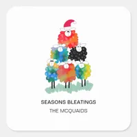 Funny & Festive Holiday Sheep Seasons Bleatings Square Sticker