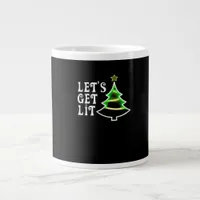 Let's Get Lit Design Adult Funny Christmas Essenti Giant Coffee Mug