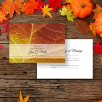 Shades of Autumn Share a Memory Funeral Memorial Note Card