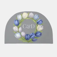 Serenity in Bloom Pastel Tulip Floral Home Decor Doormat