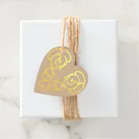 Filigree Heart Foil Favor Tag