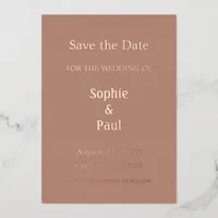 Mocha Save the Date Foil Invitation