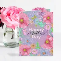 Watercolor Garden Flowers Botanical Mother's Day Card