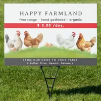 Farm Fresh Eggs | Watercolor Chickens Business Sign