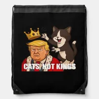 No Kings Anti Cats Funny Classic Style Drawstring Bag
