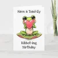 Have a Toad-ily Ribbot-ing Birthday Card