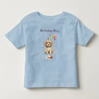 Cute Puppy with Party Hat Birthday Toddler T-shirt